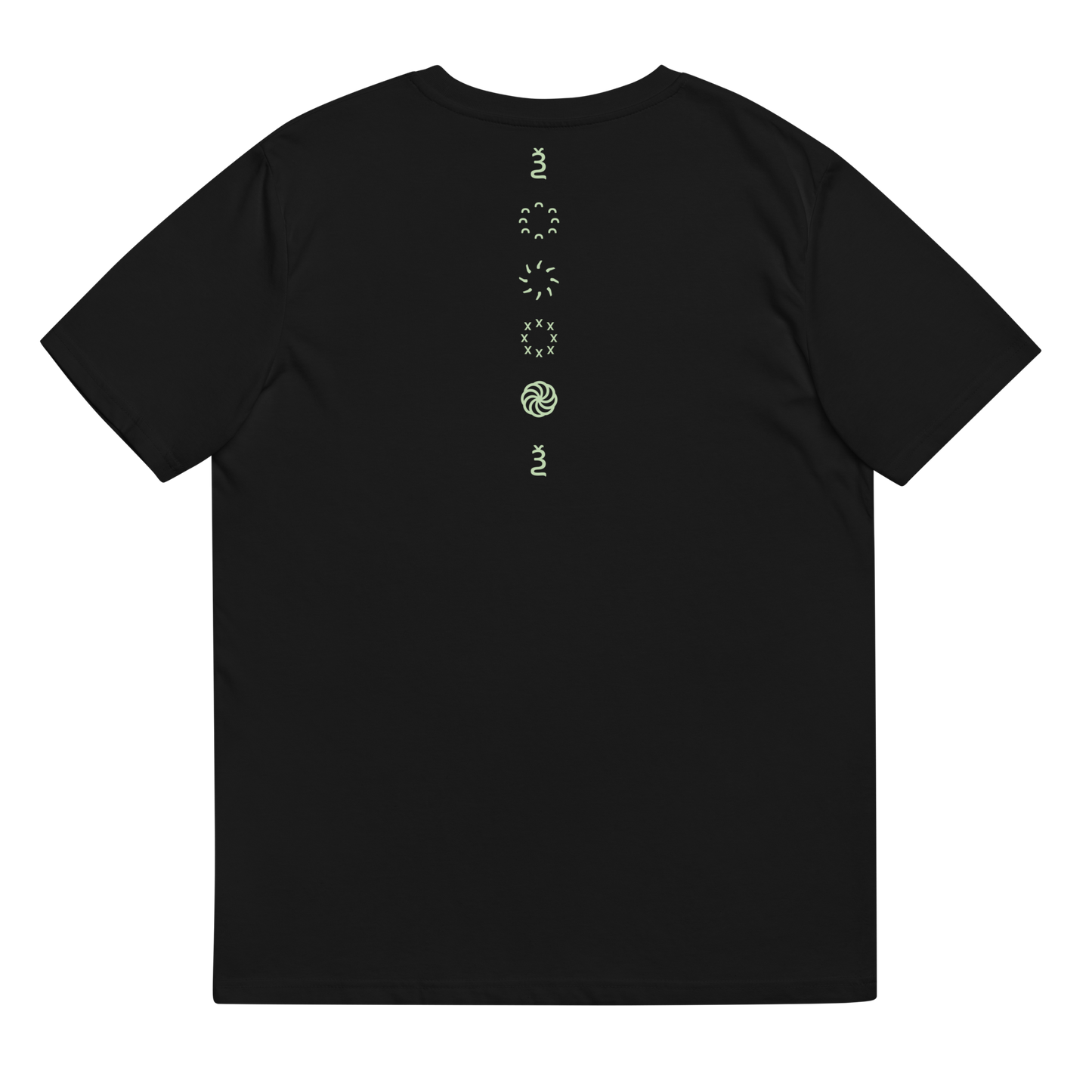 Men's T-Shirt - Green Pattern Print - in Black/French Navy