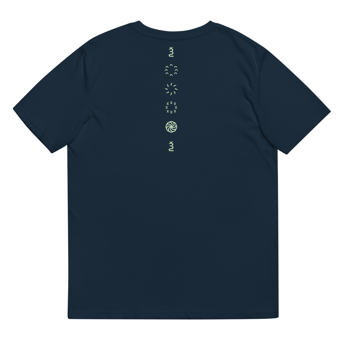 Men's T-Shirt - Green Pattern Print - in Black/French Navy