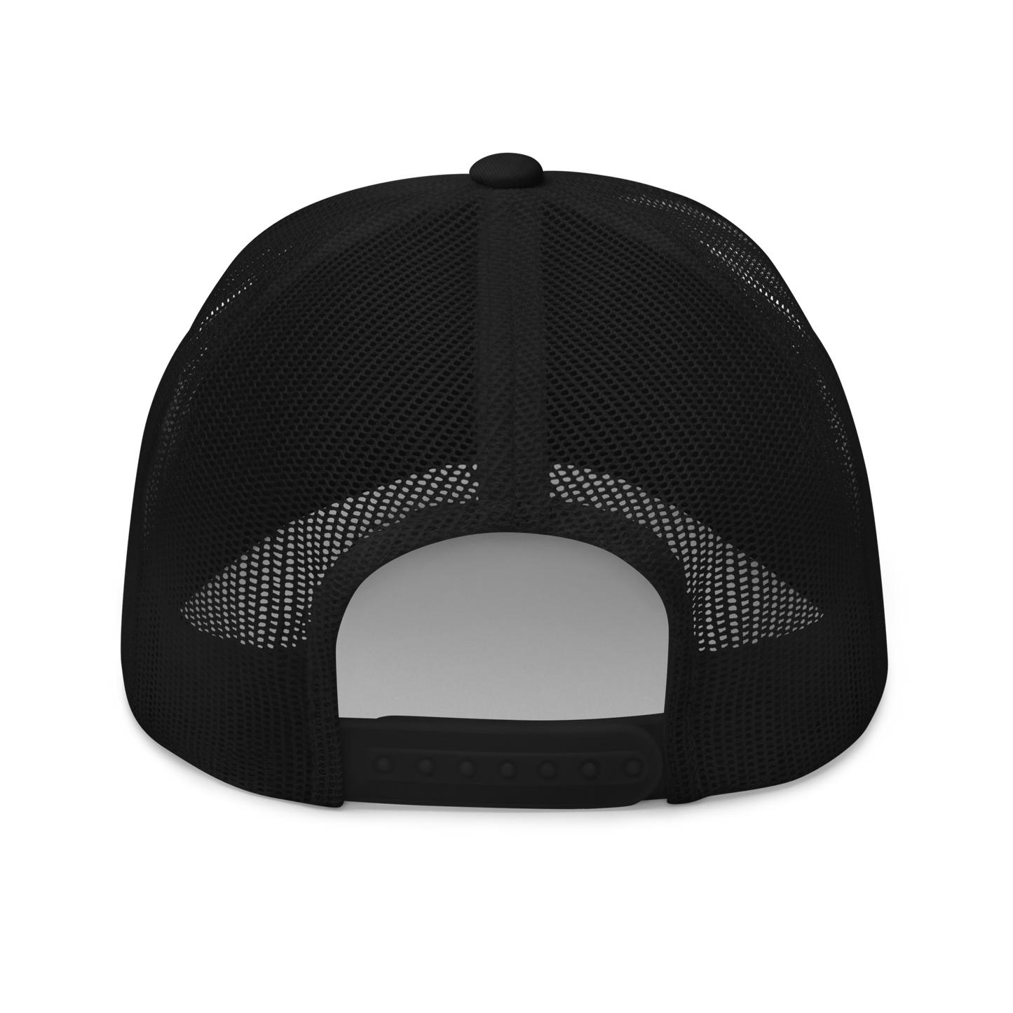 Black Trucker Hat - White Embroidered