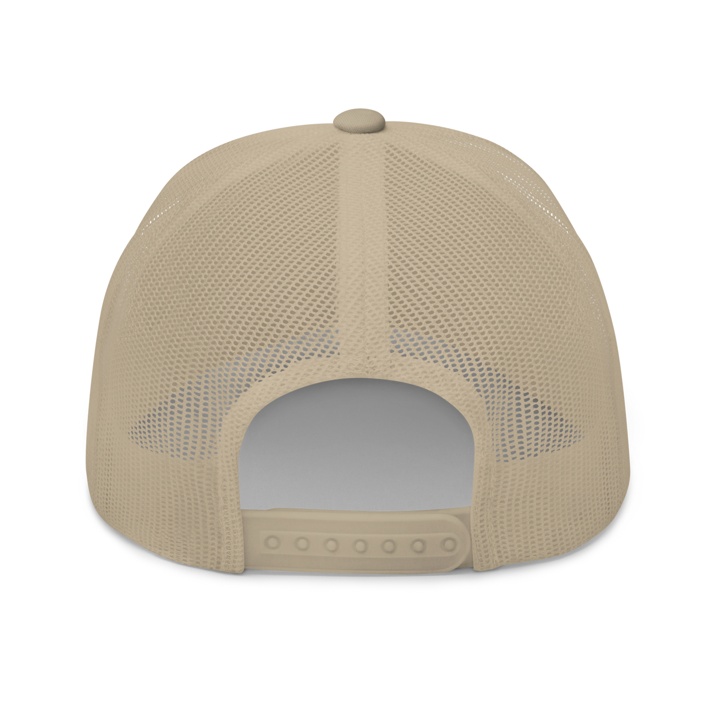 Khaki Trucker Hat - White Embroidered