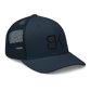Navy Trucker Hat - Black Embroidered